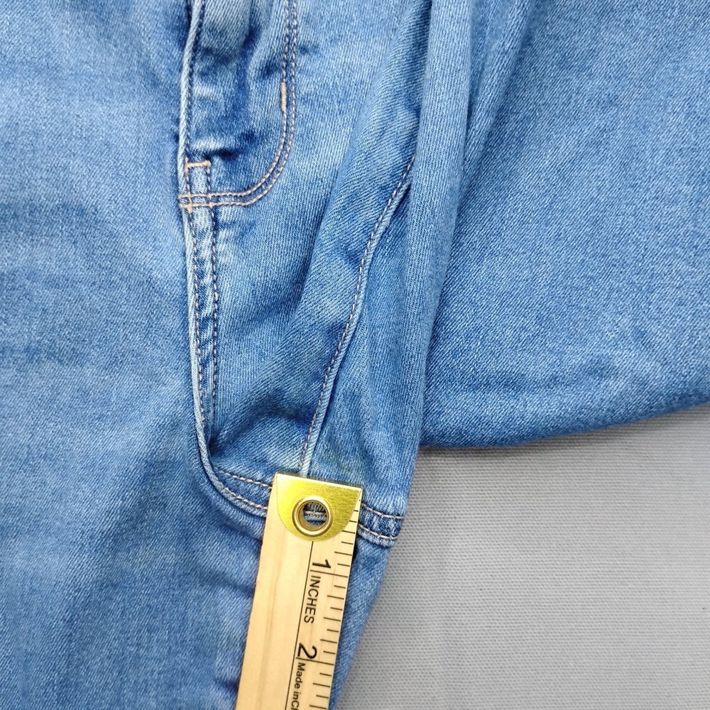 American Eagle Curvy Super High-Rise Flare Jeans Distressed Blue Size 12 Regular - Picture 8 of 11